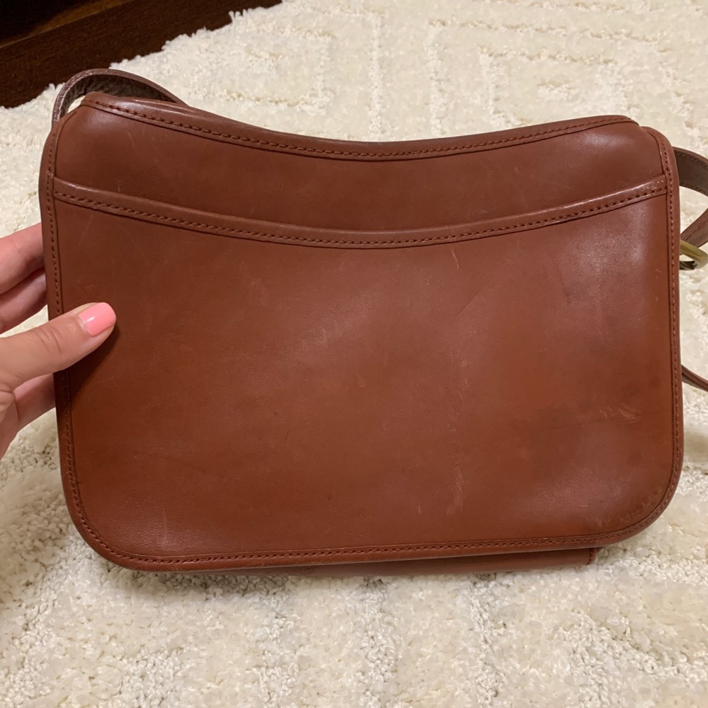 Coach brown crossbody leather purse
